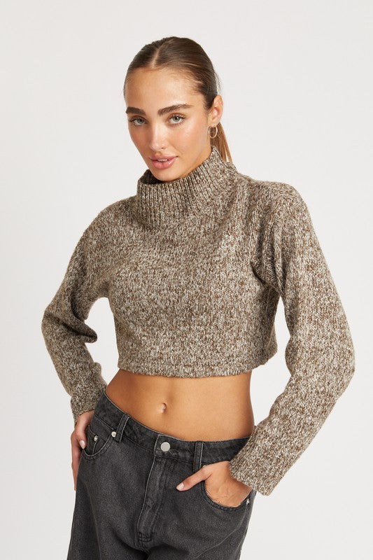 Women's Turtleneck Cropped Sweater | Sweaters | Ro + Ivy