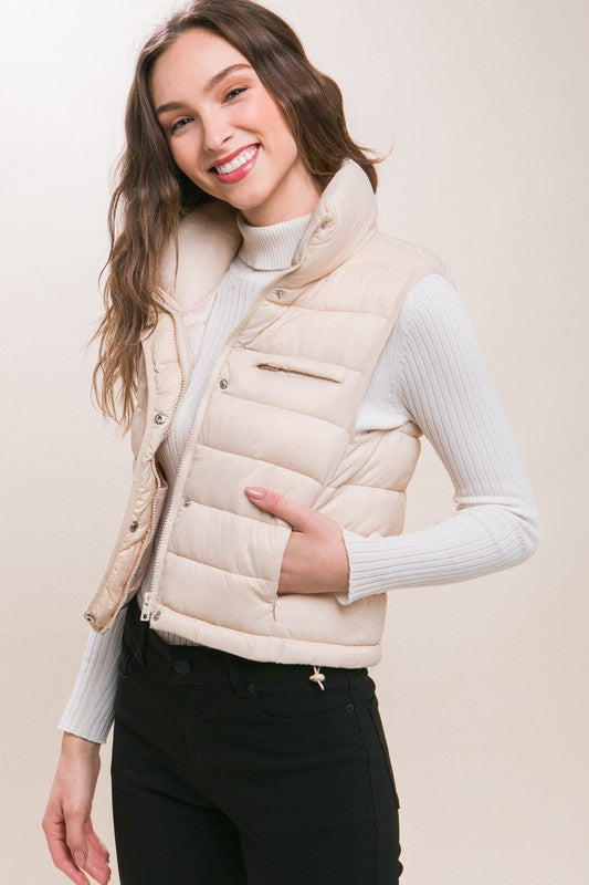 Women's Zip Up Puffer Vest with Pockets | Vests | Ro + Ivy