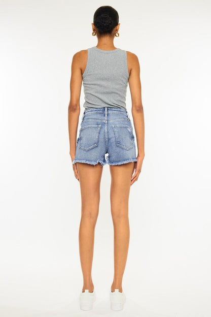 Women's Distressed Raw Hem Denim Shorts - Ro + Ivy
