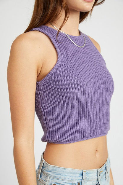 Women's Knit Racer Back Sweater Tank Top - Ro + Ivy