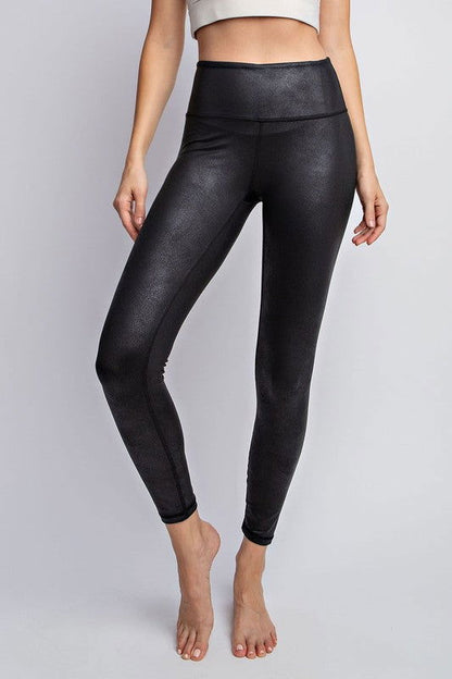 Women’s Plus Size PU Chintz Full-Length Leggings – outfit idea for women | Ro + Ivy