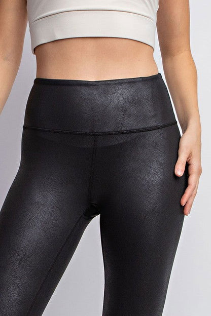 Women’s Plus Size PU Chintz Full-Length Leggings – outfit idea for women | Ro + Ivy
