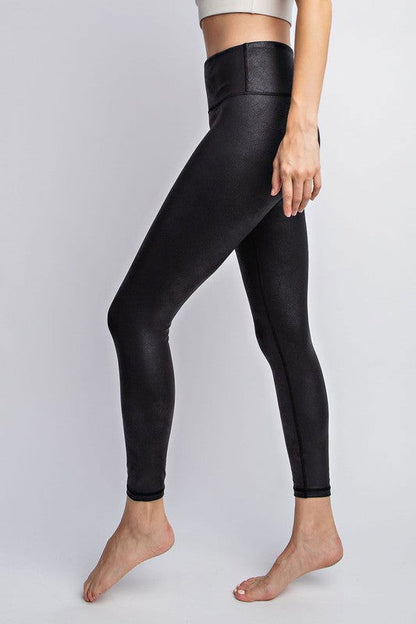 Women’s Plus Size PU Chintz Full-Length Leggings – outfit idea for women | Ro + Ivy