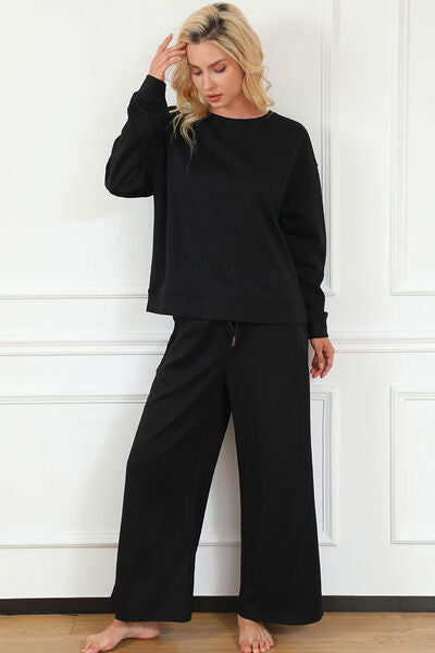 Women's Two-Piece Long Sleeve Top and Pant Set - Ro + Ivy