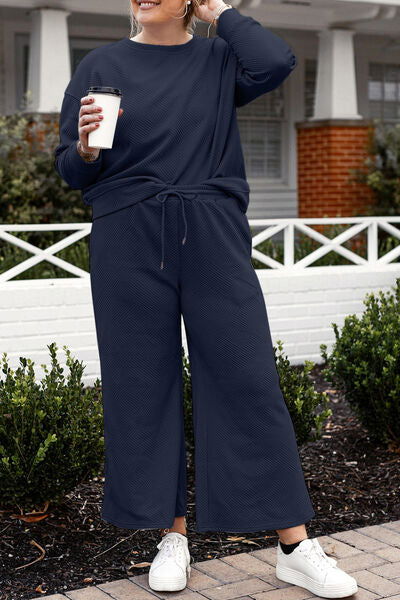 Women's Two-Piece Long Sleeve Top and Pant Set - Ro + Ivy