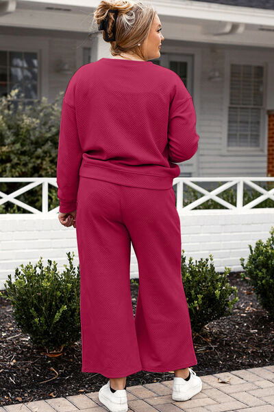 Women's Two-Piece Long Sleeve Top and Pant Set - Ro + Ivy