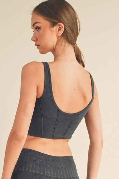 Women's Ultra-Comfort Ribbed Sports Bra – outfit idea for women | Ro + Ivy