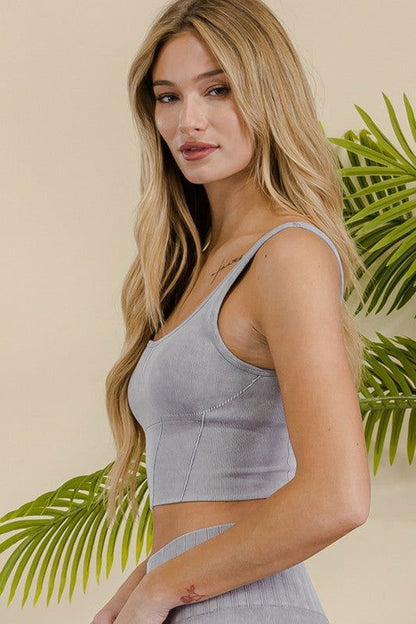 Women's Ultra-Comfort Ribbed Sports Bra – outfit idea for women | Ro + Ivy