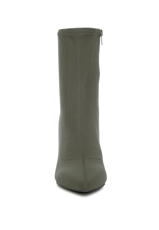 Zudio Solid Mid Heel Sock Boots - Ro + Ivy