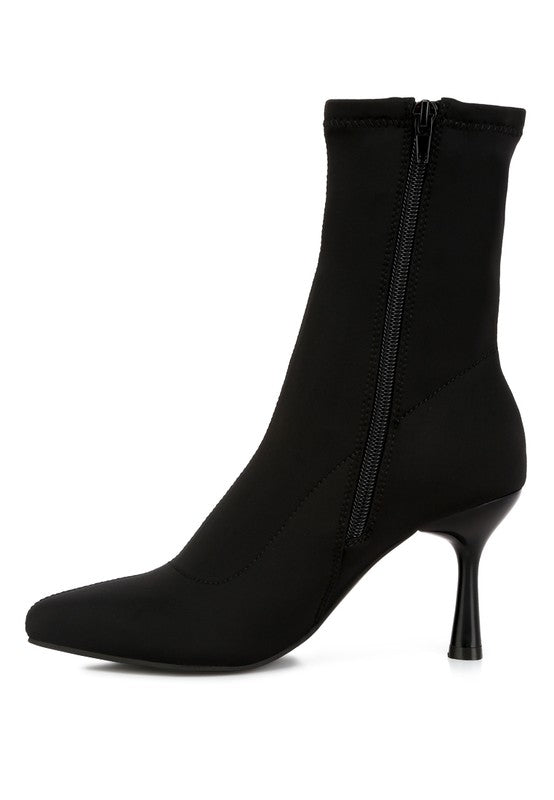 Zudio Solid Mid Heel Sock Boots - Ro + Ivy
