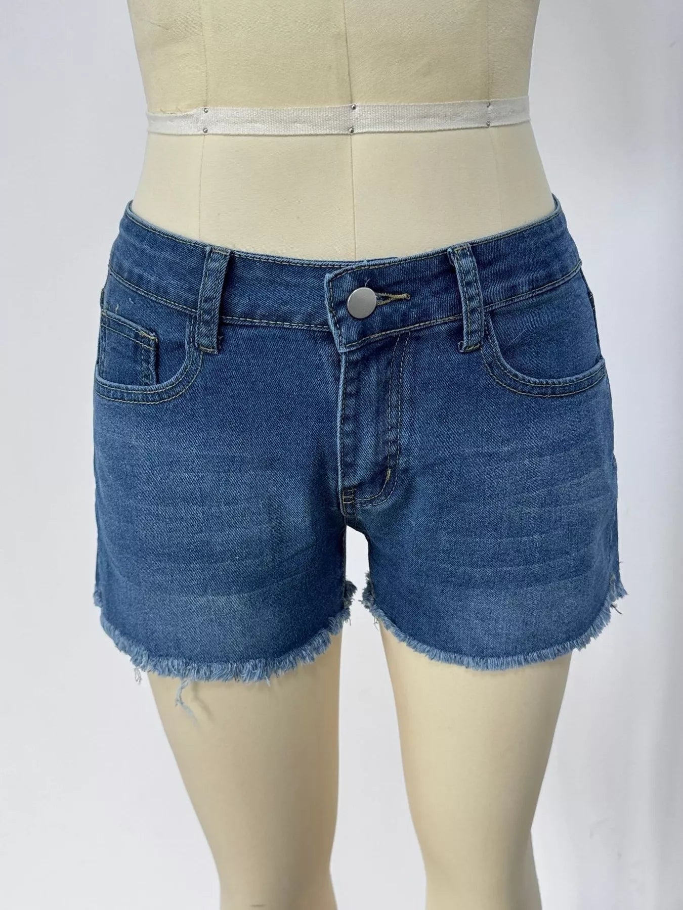 Raw Hem Denim Shorts - Shorts