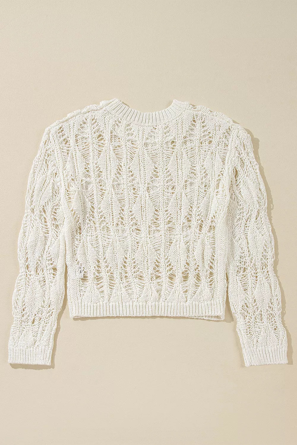 Women's Hollow Out Long Sleeve Knit Cover Up - Knit Tops