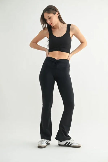 Ruched Front Active Tank Top in Black – outfit idea for women | Ro + Ivy
