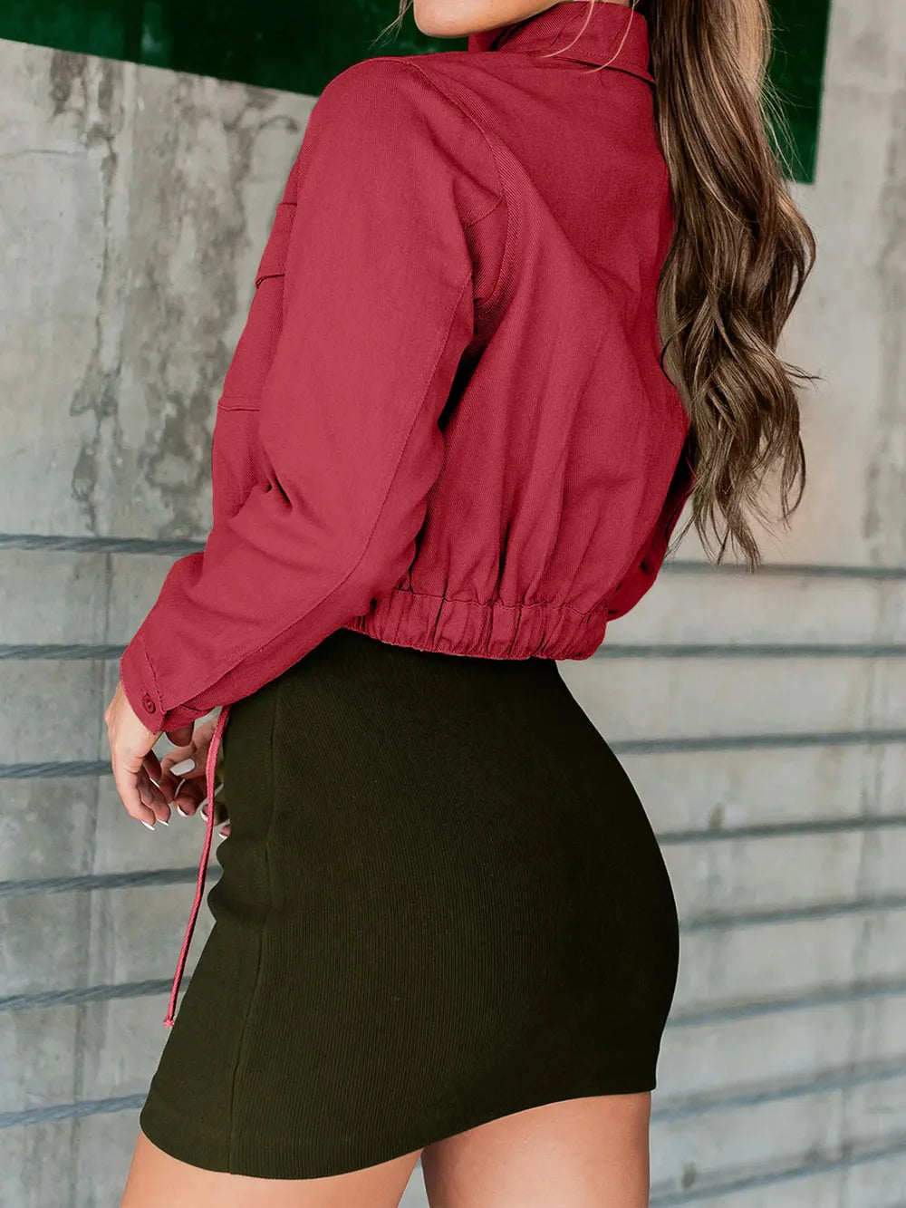 Women's Button Up Long Sleeve Jacket - Jackets
