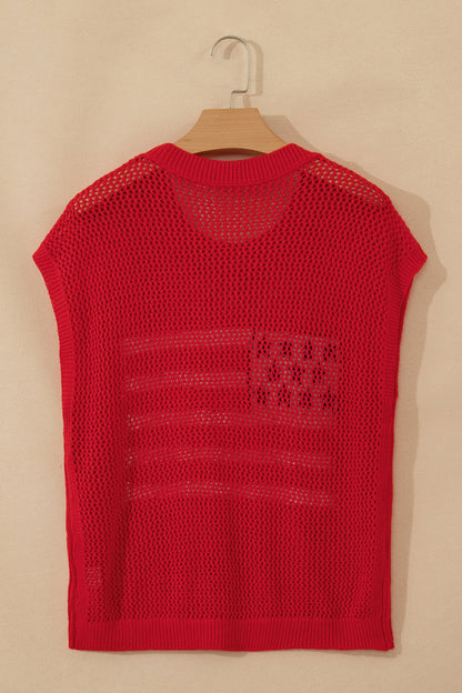 Darling Knit Graphic Short Sleeve Sweater — Festive Celebration Cute Style - Short Sleeve Sweaters