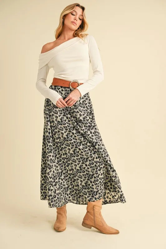 Leopard Midi Skirt | Trendy Skirts Outfit Idea for Women by Ro + Ivy | Elevated Basics, Modern Comfort & Style