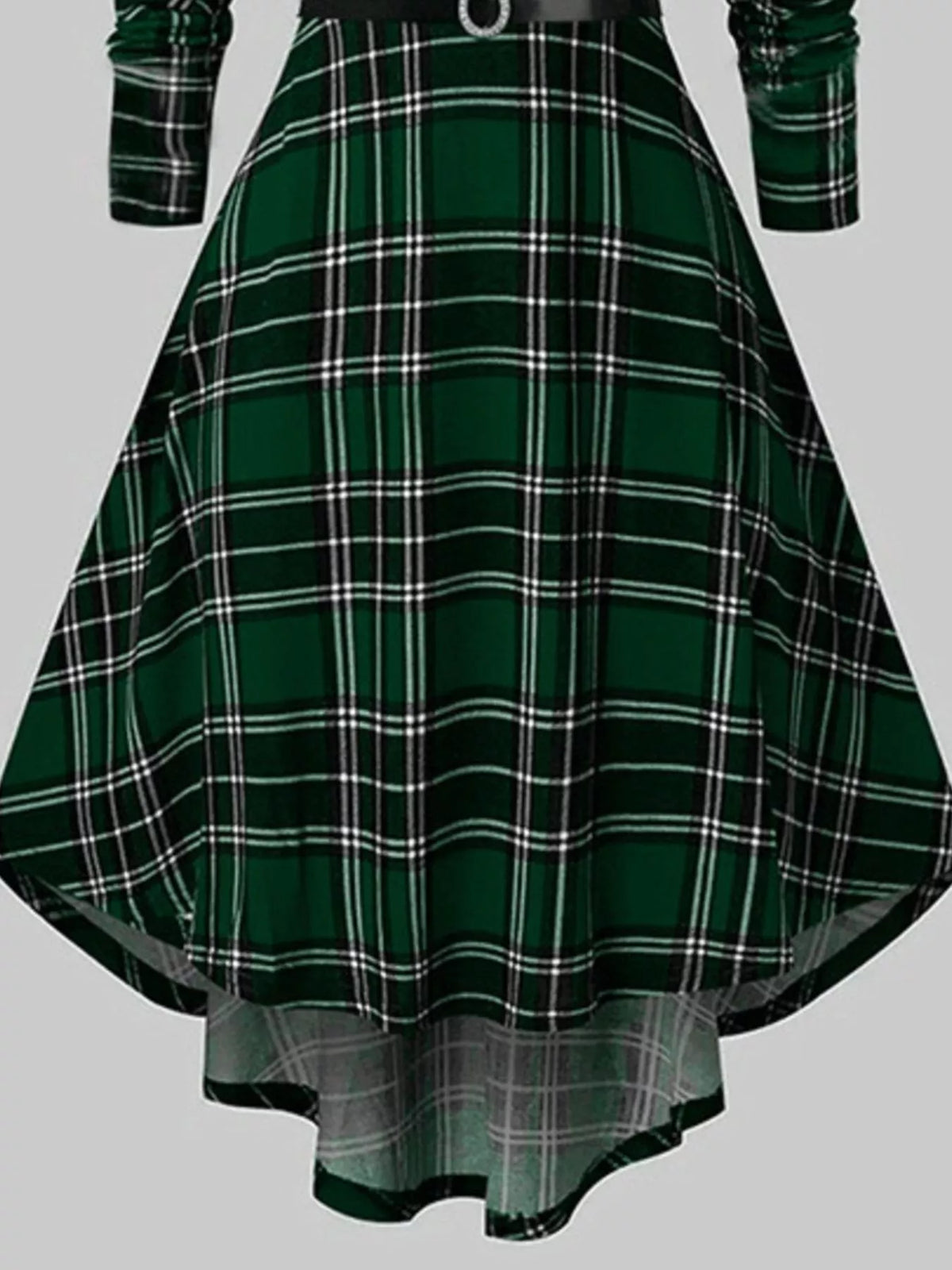 Long-Sleeve Christmas Dress with Fuzzy Trim