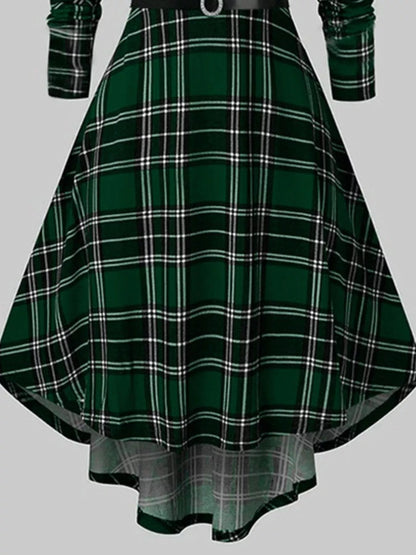Long-Sleeve Christmas Dress with Fuzzy Trim