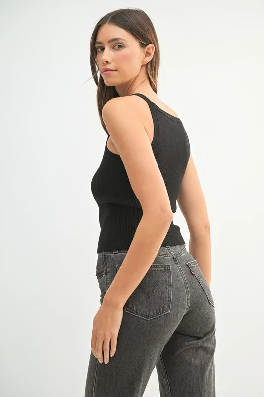 Timeless Ribbed Knit Tank Top - Tank Tops