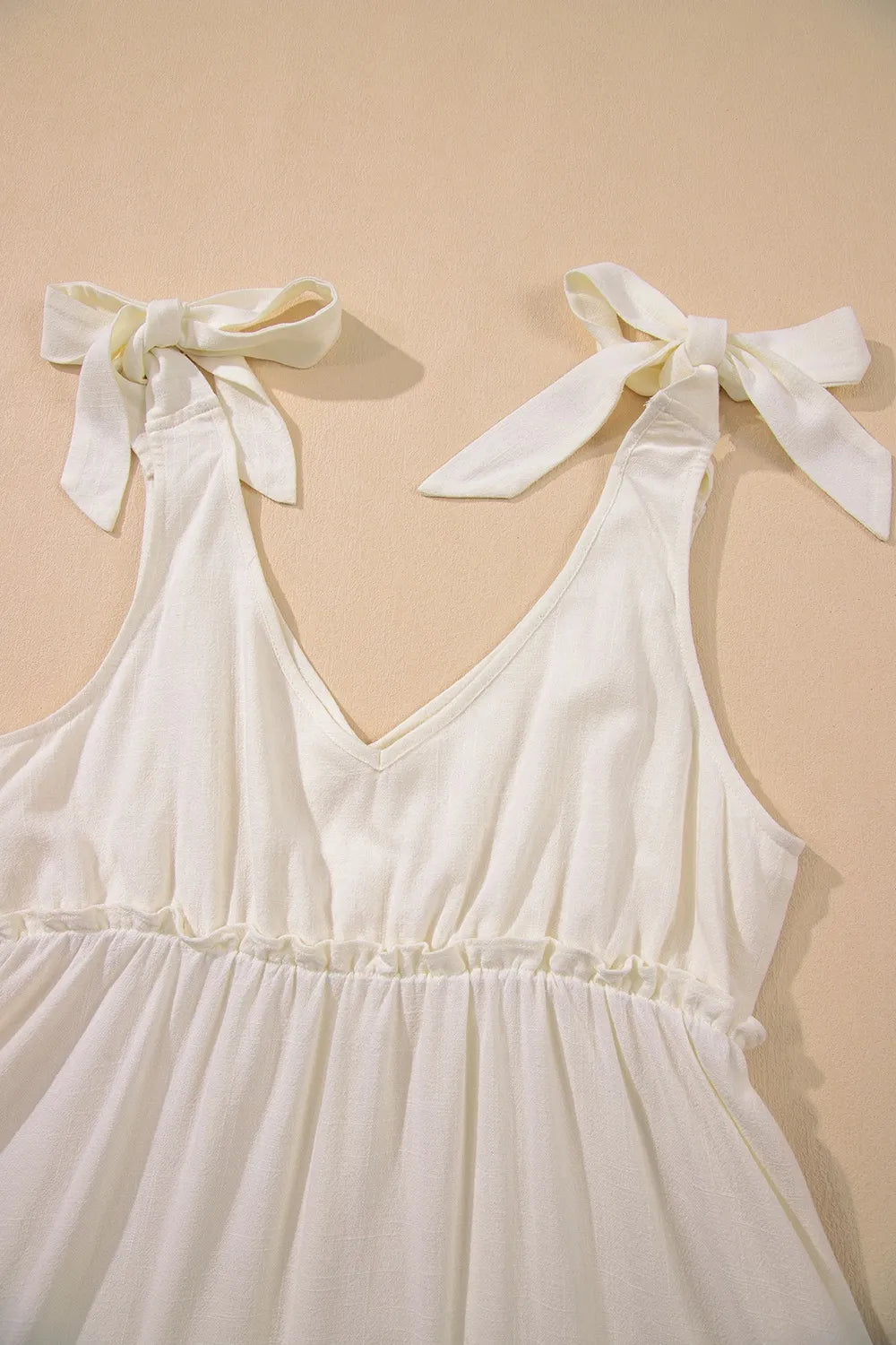 Women's Tied Strap Ruffle Tiered Mini Dress - Mini Dresses
