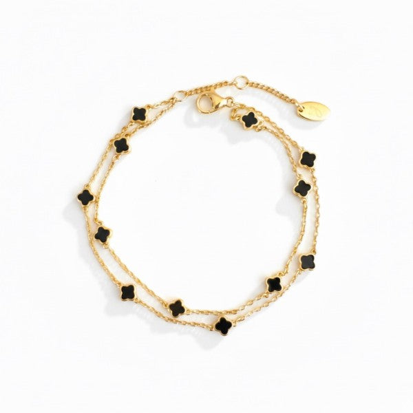 Petite Clover Layered Chain Bracelet | Trendy Outfit Idea for Women by Ro + Ivy | Elevated Basics, Modern Comfort & Style