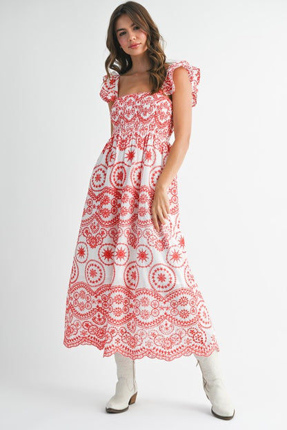 Barb Embroidered Maxi Sundress – outfit idea for women | Ro + Ivy