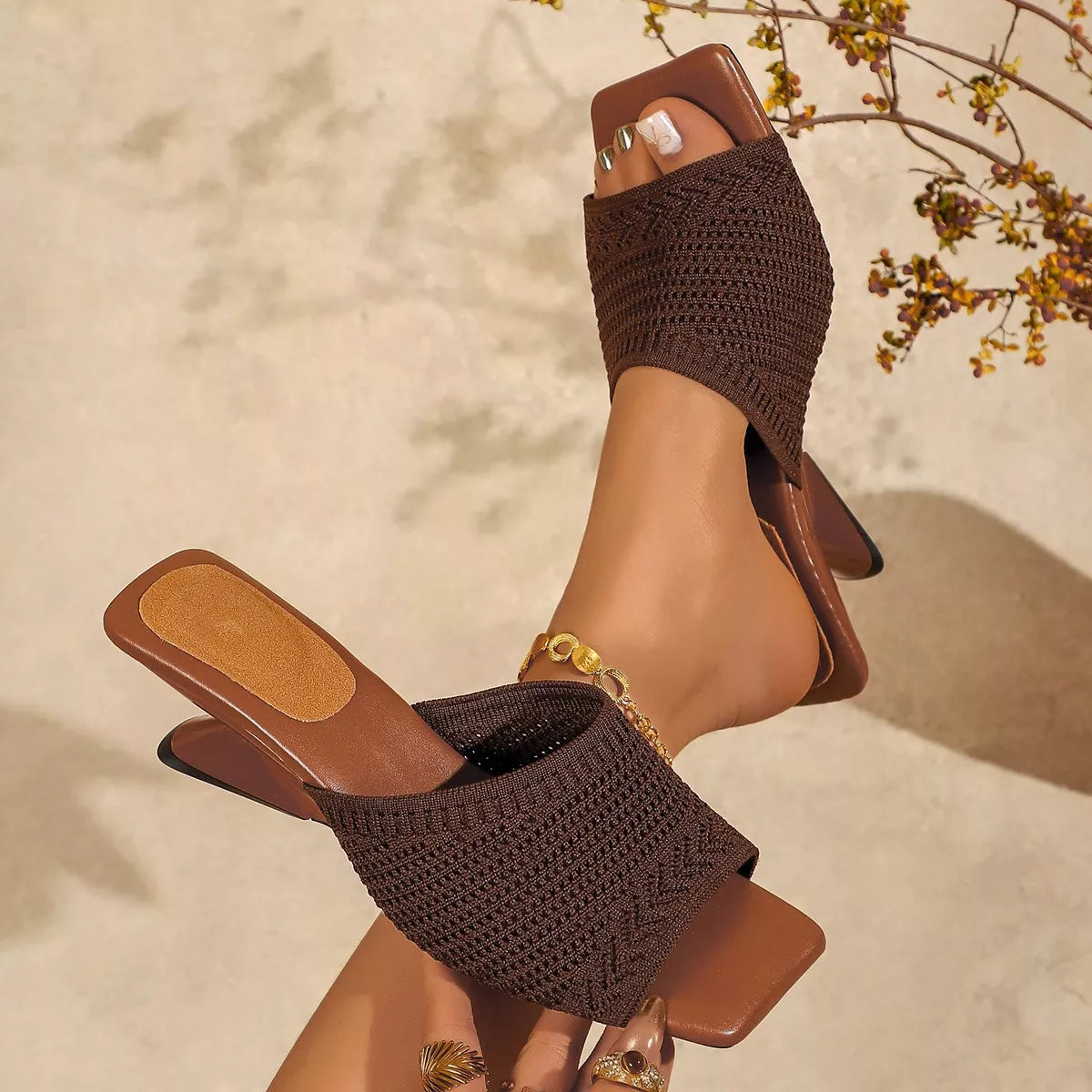 Women's Open Toe Block Heel Sandals - Sandals
