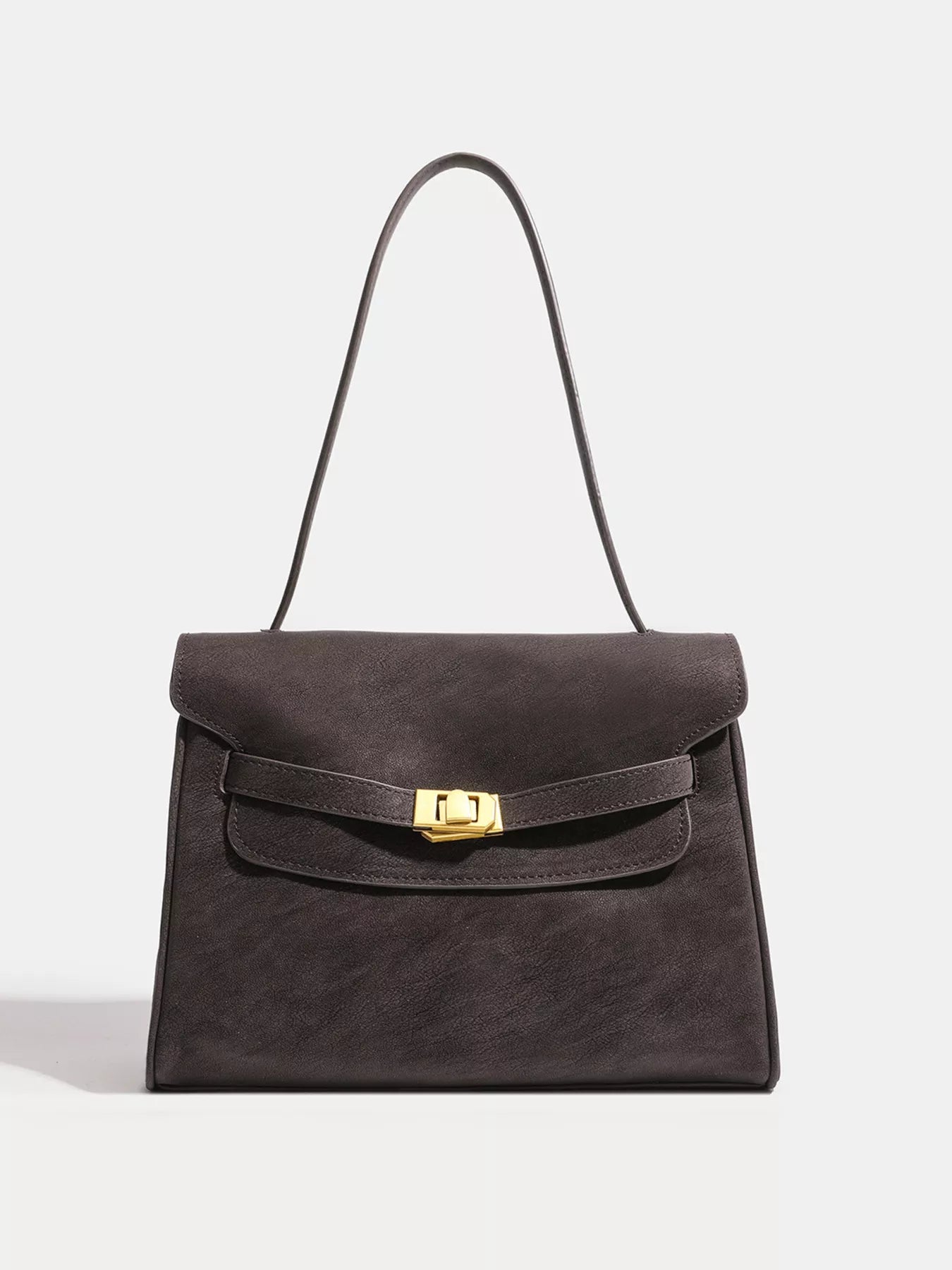 Women's Buckle Closure Faux Leather Shoulder Bag - Shoulder Bags