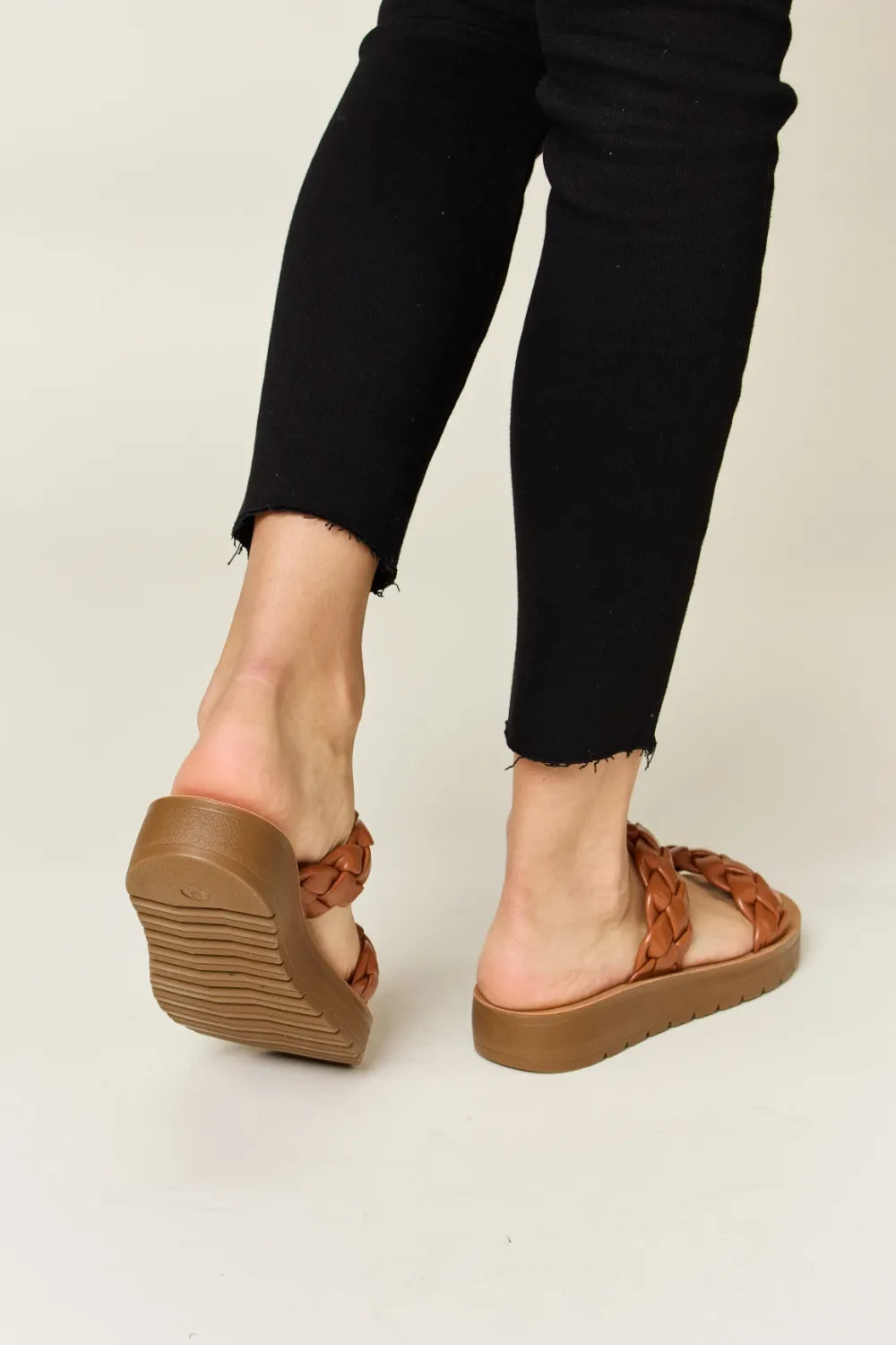 Woven Dual Band Platform Sandals - Sandals