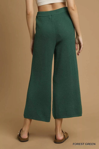 Textured Ankle Length Knit Wide Leg Pants | Trendy Pants Outfit Idea for Women by Ro + Ivy | Elevated Basics, Modern Comfort & Style