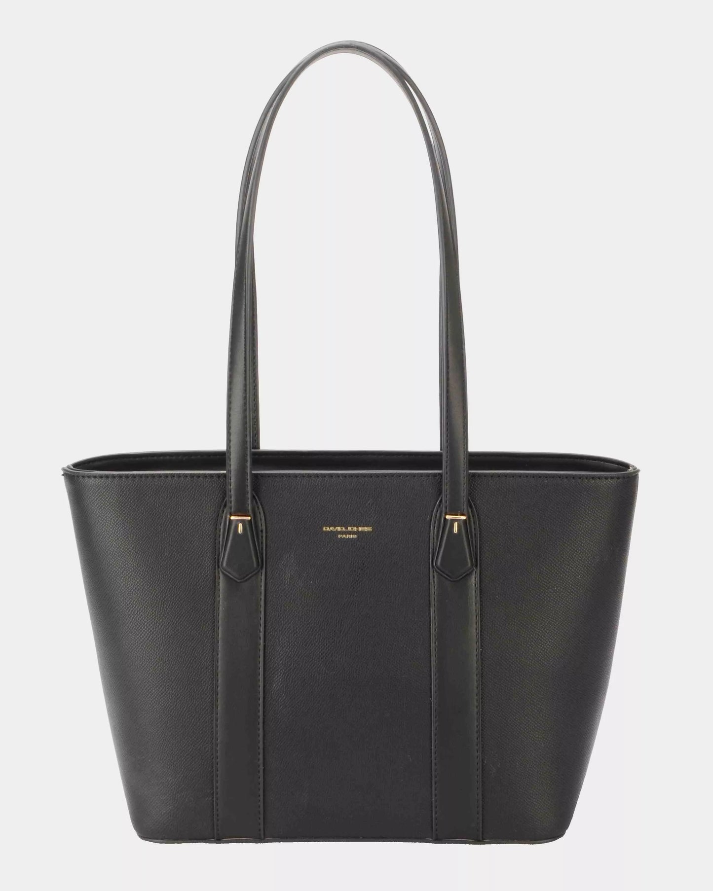 BLACK One Size Leather Tote Bag With Gold Hardware | Trendy Tote Bags Outfit Idea for Women by Ro + Ivy | Elevated Basics, Modern Comfort & Style