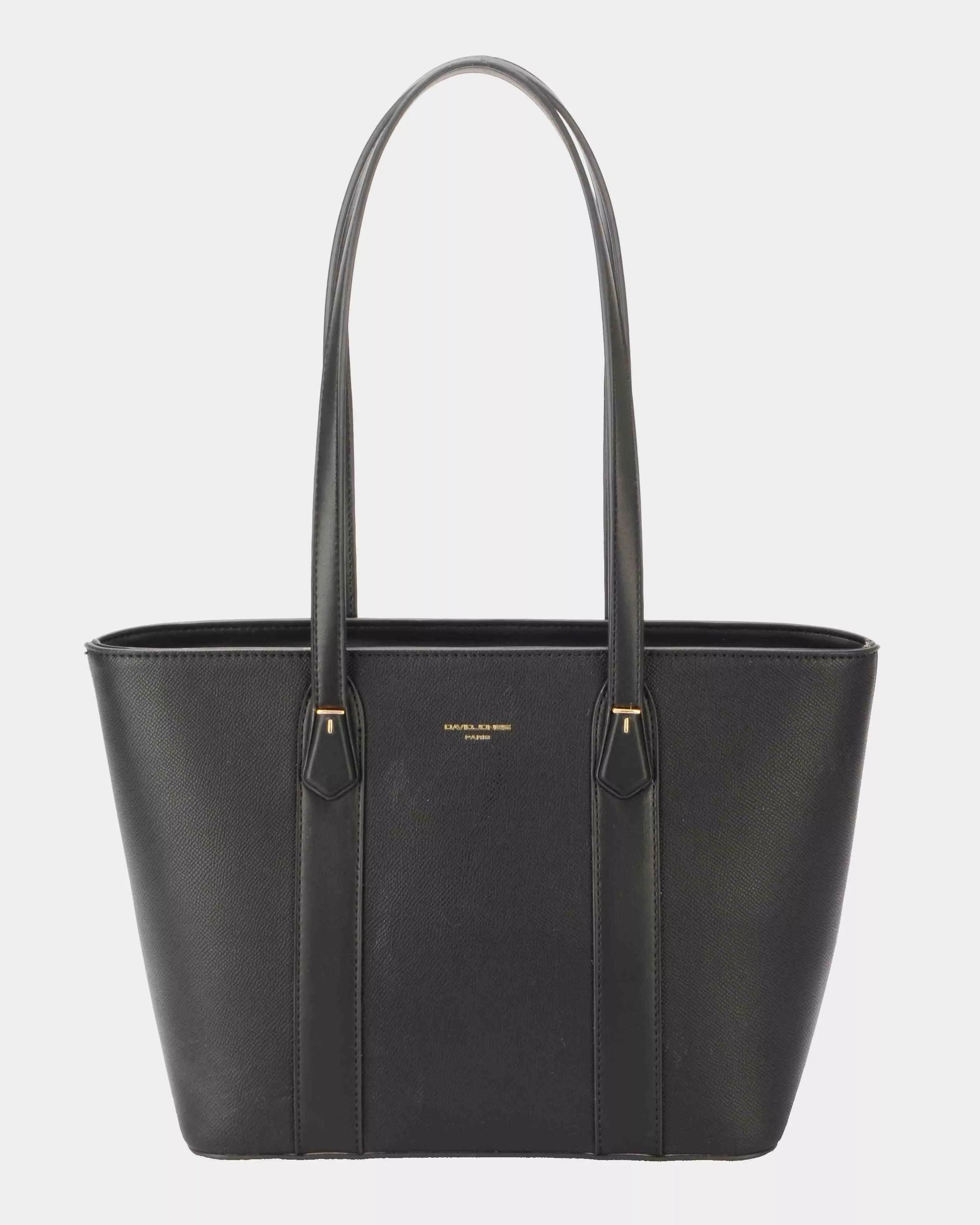 BLACK One Size Leather Tote Bag With Gold Hardware | Trendy Tote Bags Outfit Idea for Women by Ro + Ivy | Elevated Basics, Modern Comfort & Style