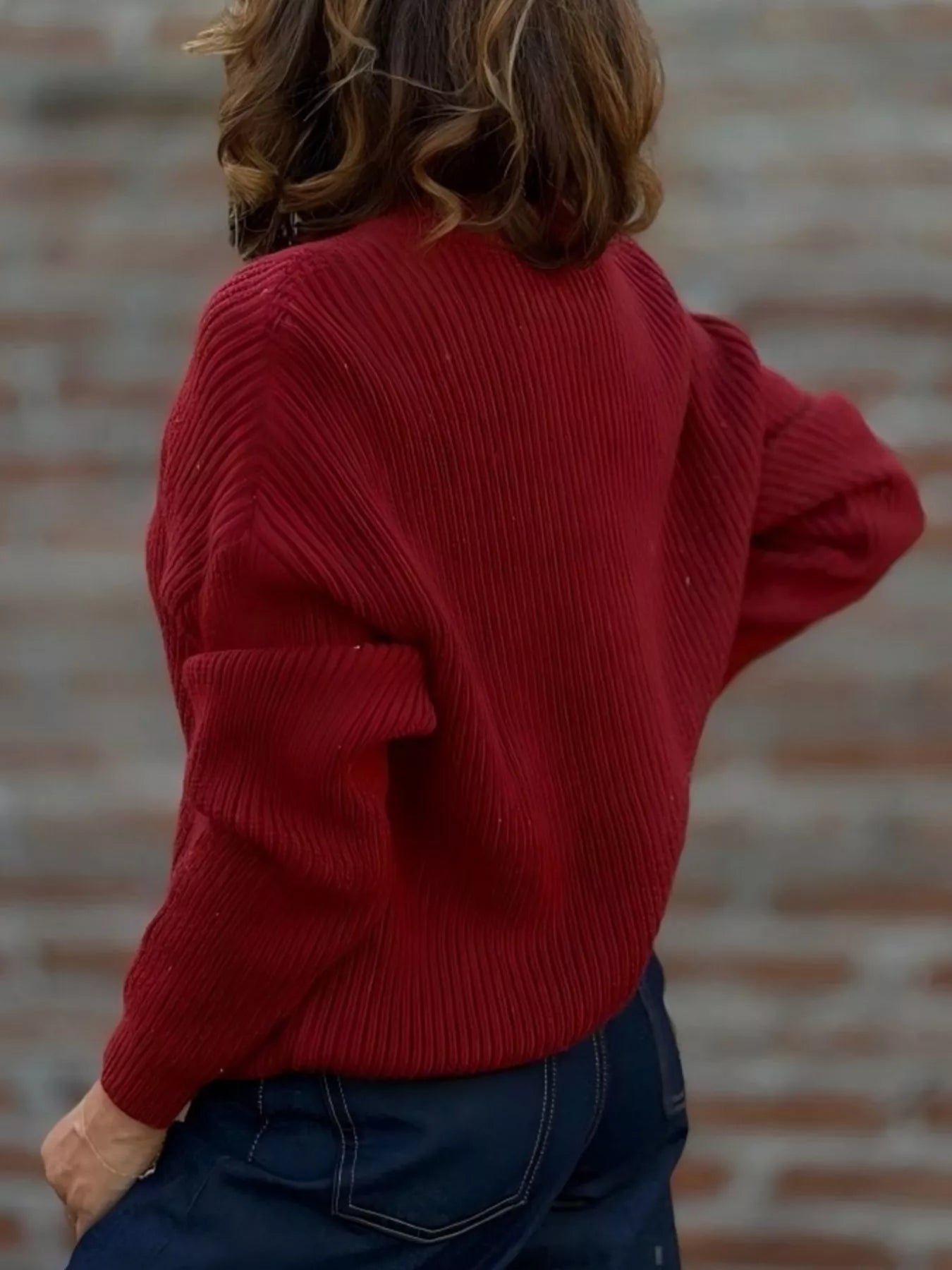 V-Neck Button-Up Knit Cardigan