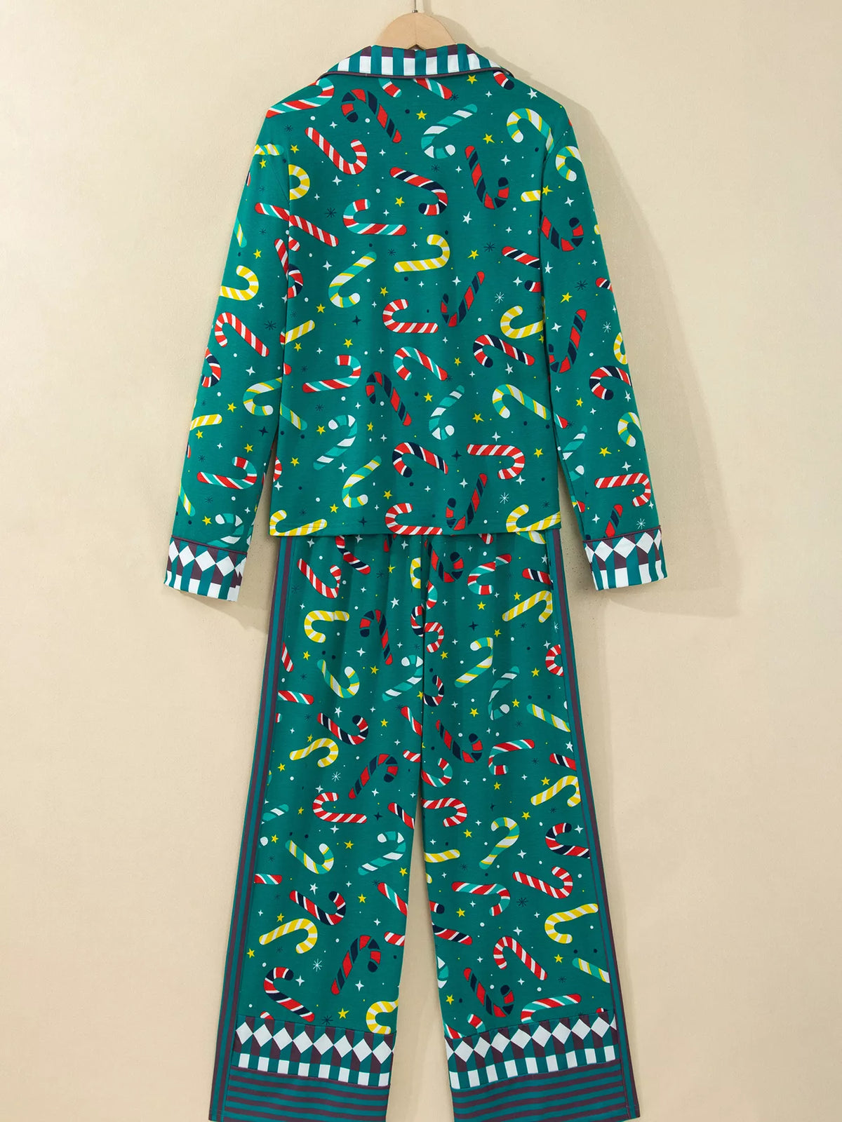 Abstract Candy Cane Print Two-Piece Lounge Set