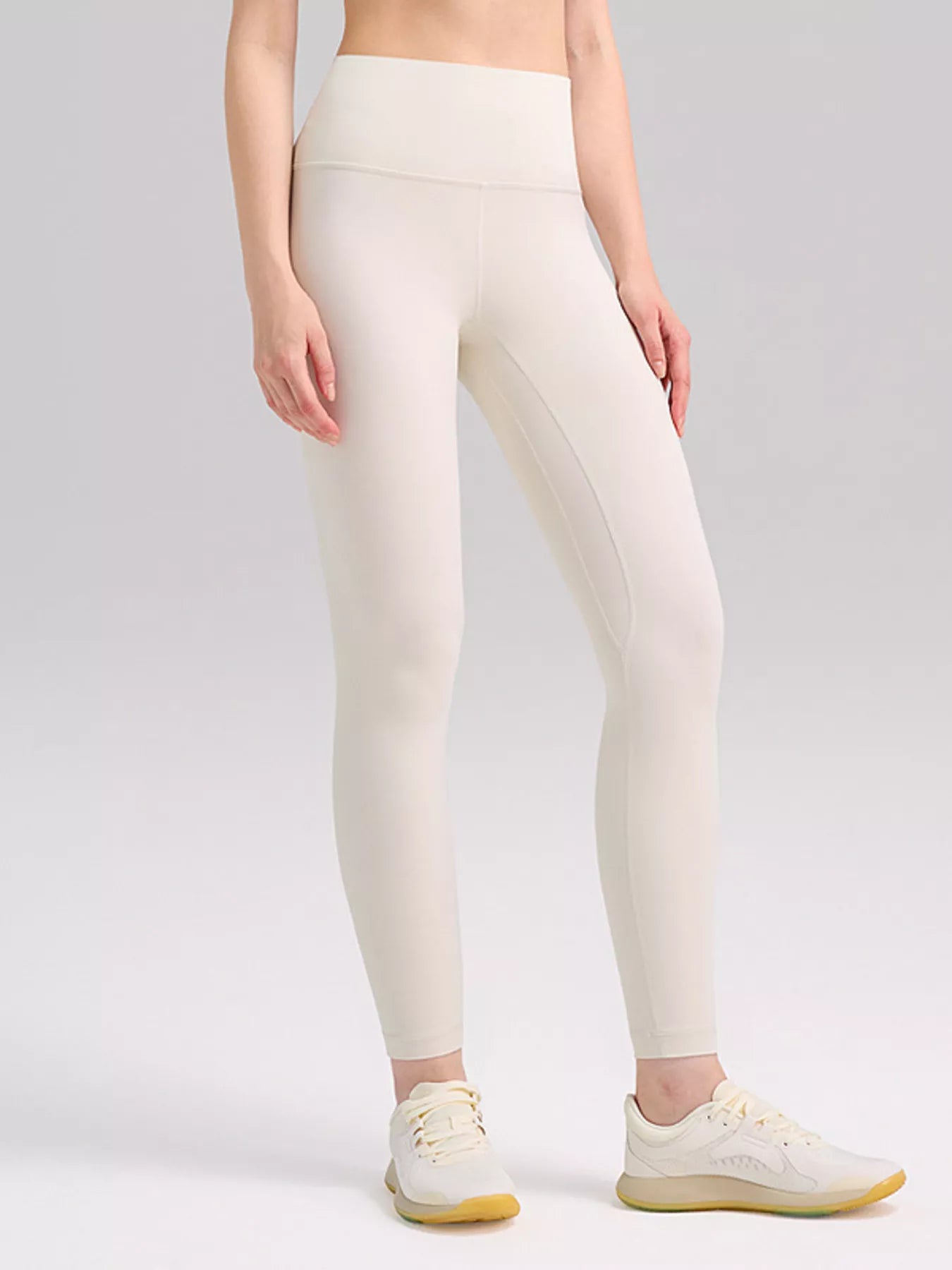 High-Waisted Seamless Active Leggings Eggshell