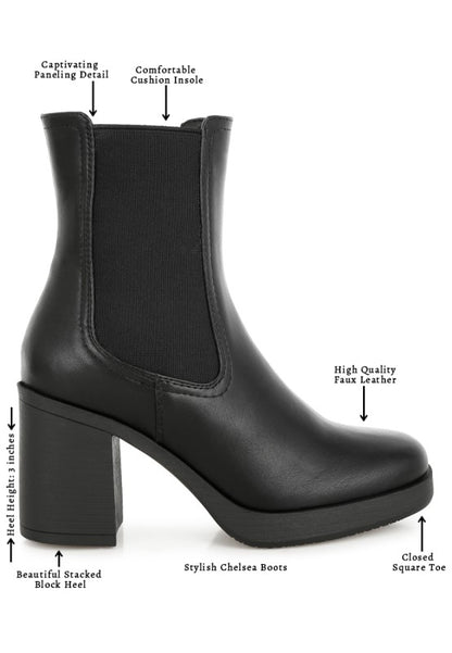 Faux Leather 3 Inch Block Heel Chelsea Boots | Trendy Boots Outfit Idea for Women by Ro + Ivy | Elevated Basics, Modern Comfort & Style