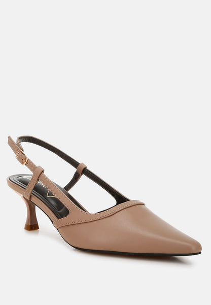 Kitten Heel Slingback Sandals