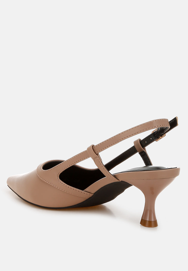 Kitten Heel Slingback Sandals