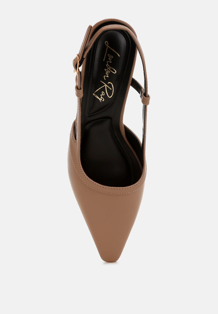 Kitten Heel Slingback Sandals
