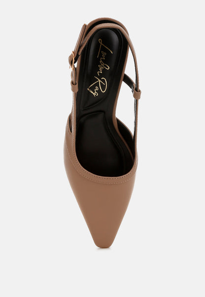 Kitten Heel Slingback Sandals