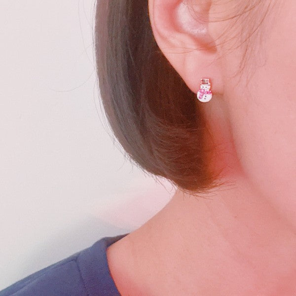 Holiday Candy Cane & Snowman Stud Earring Set Of 2 | Trendy Earrings Outfit Idea for Women by Ro + Ivy | Elevated Basics, Modern Comfort & Style