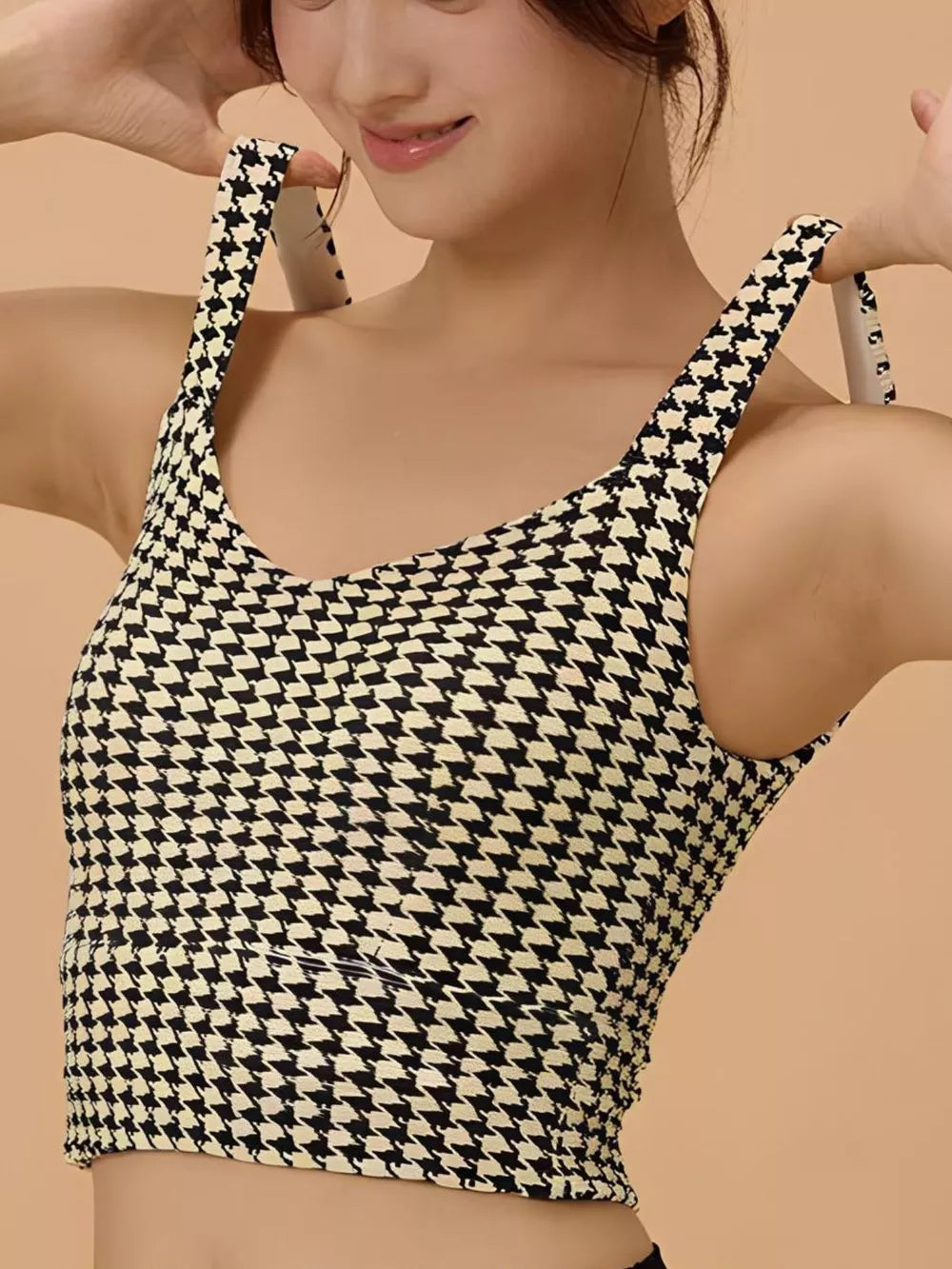 Houndstooth Crisscross Back Brami Plaid
