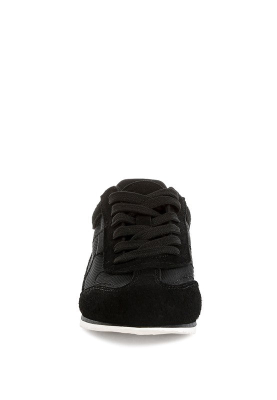 Low Microfiber & Mesh Paneling Sneakers | Trendy Sneakers Outfit Idea for Women by Ro + Ivy | Elevated Basics, Modern Comfort & Style