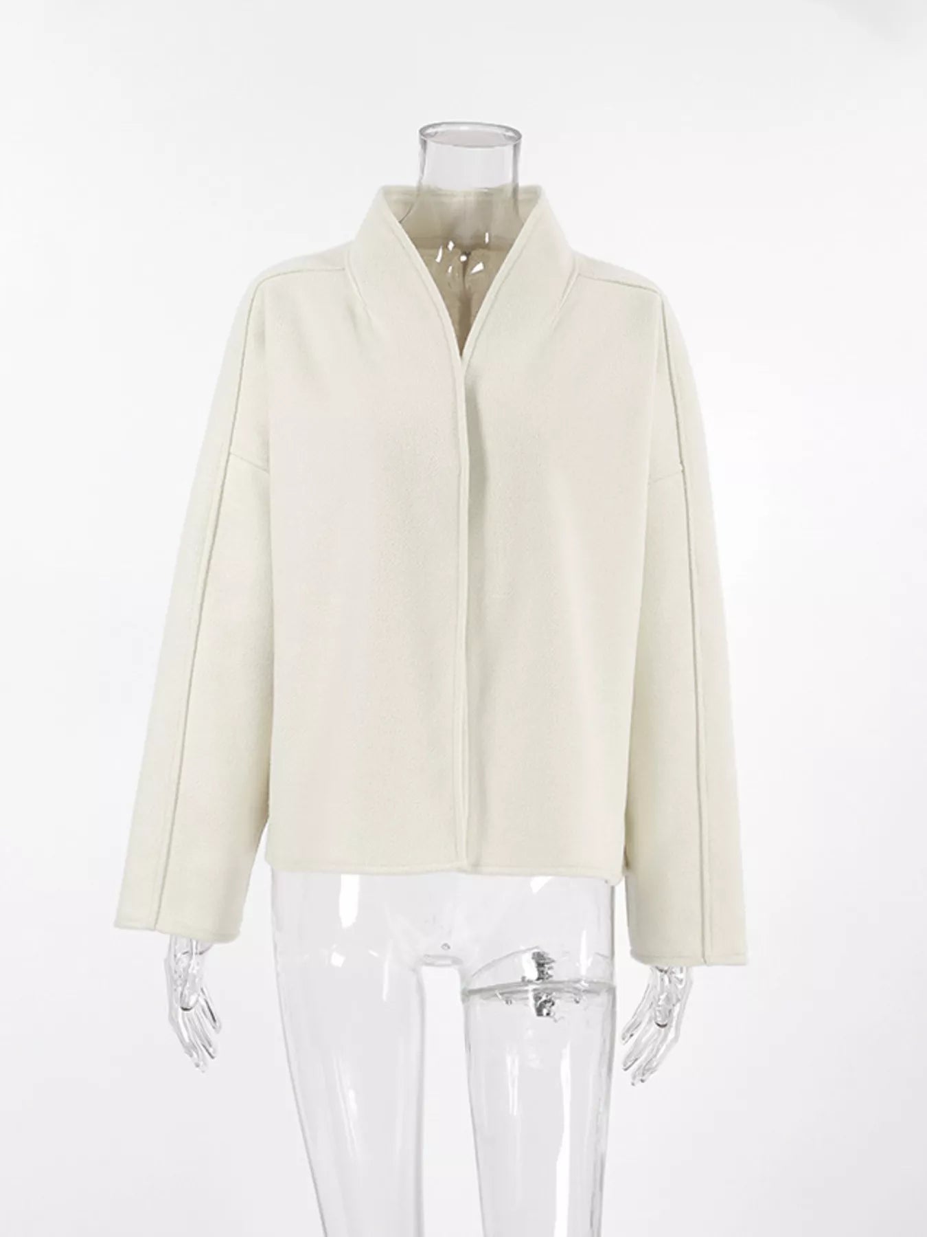 Women's Open Front Lightweight Cropped Coat - Coats