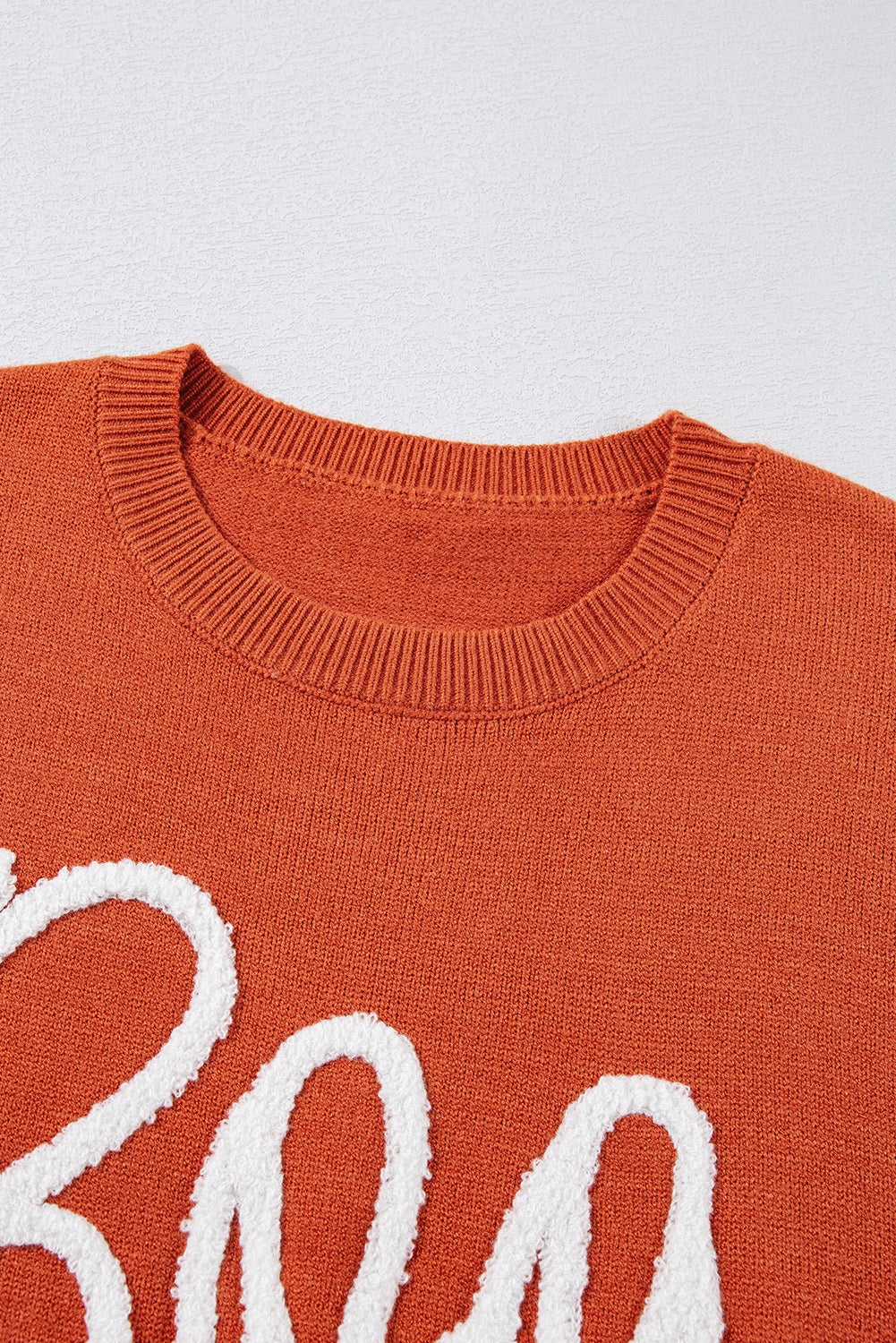 Halloween Boo Crew Neck Drop Shoulder Sweater