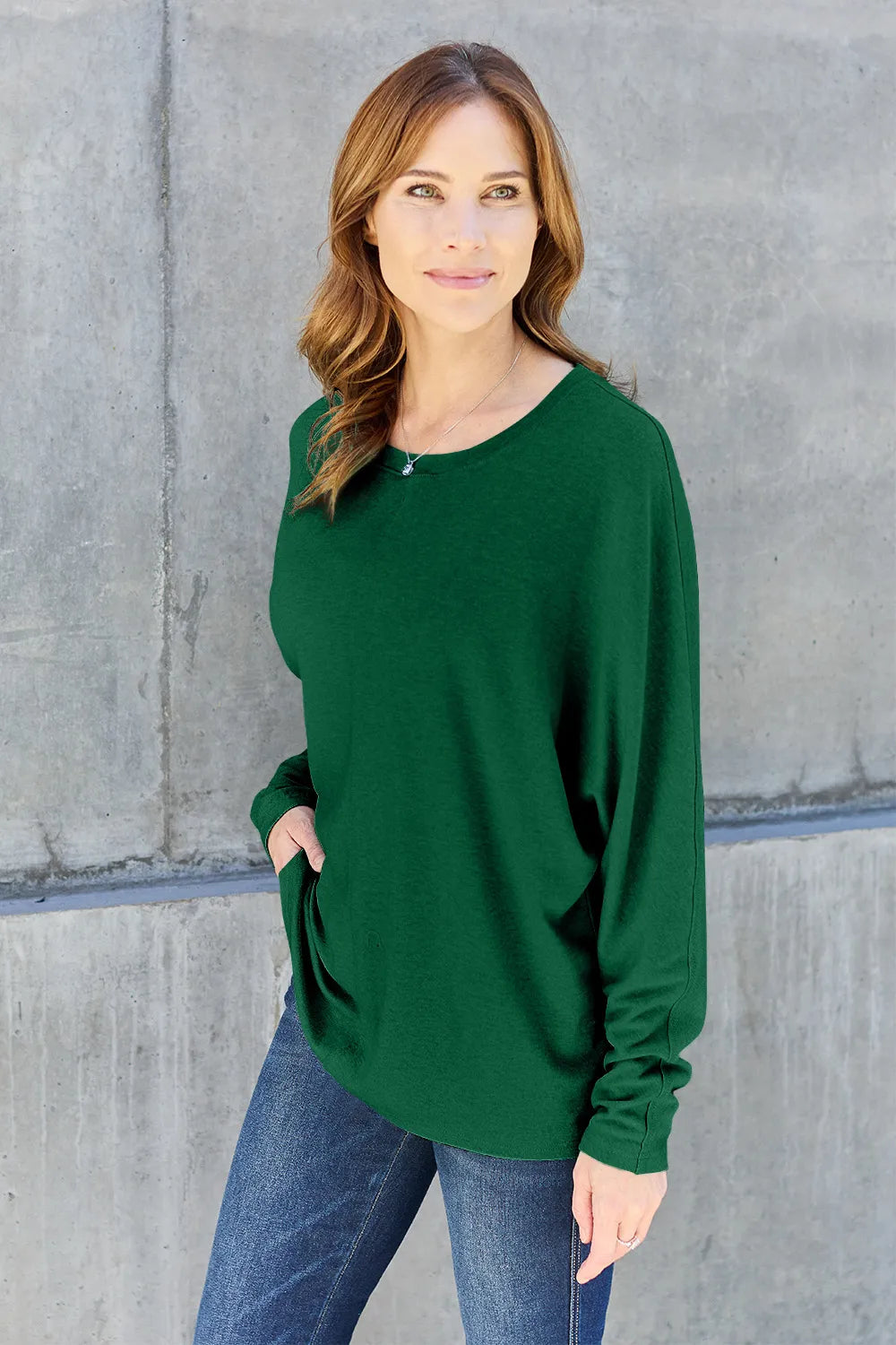 Relaxed Long Sleeve Round Neck Top