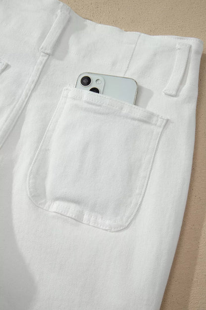 Women's 2 Button High Waist Wide Leg Jeans - Jeans