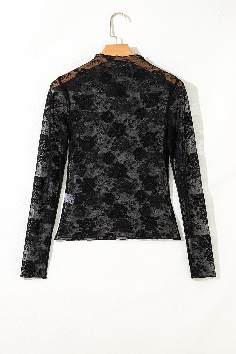 Floral Sheer Mesh Long Sleeve Top