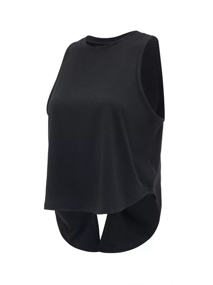 Back Cutout Round Neck Activewear Tank