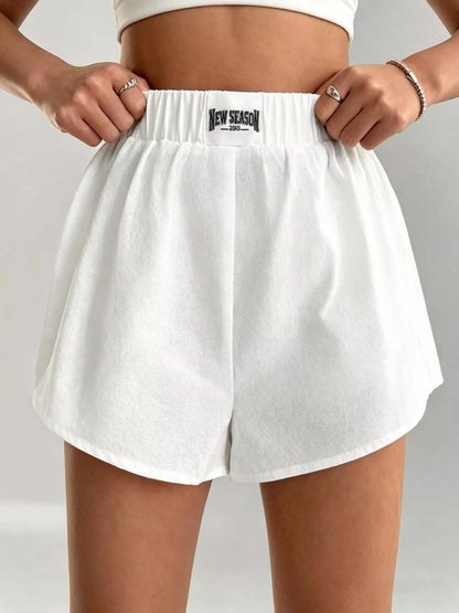 Women's Elastic Waistband Casual Shorts - Shorts